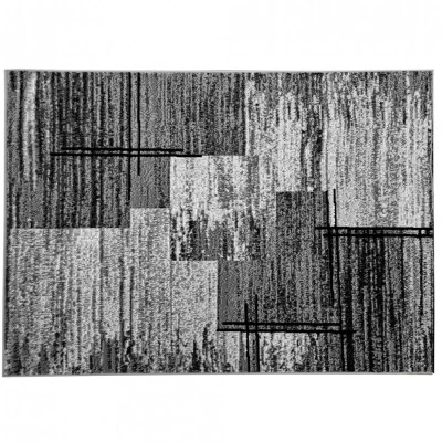 Teppich 80x150 cm LUKEN rechteckig - grau/schwarz