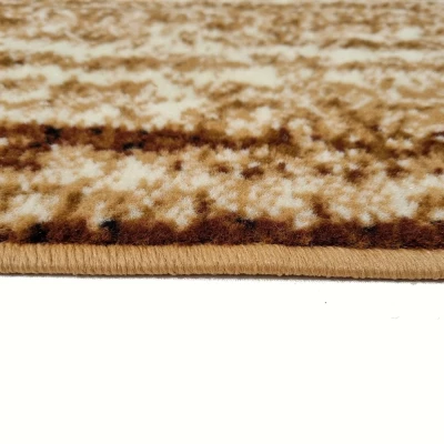 LUKEN rechteckiger Stückteppich 140x190 cm - beige / braun