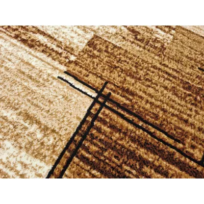 LUKEN rechteckiger Stückteppich 140x190 cm - beige / braun