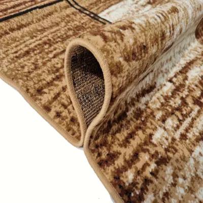 LUKEN rechteckiger Stückteppich 140x190 cm - beige / braun