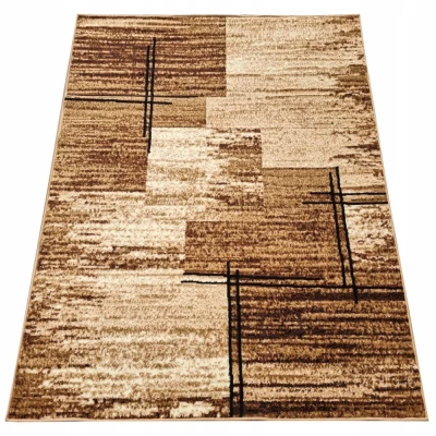 LUKEN rechteckiger Stückteppich 140x190 cm - beige / braun