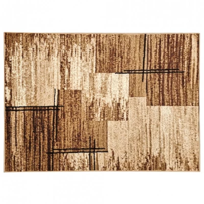 LUKEN rechteckiger Stückteppich 140x190 cm - beige / braun