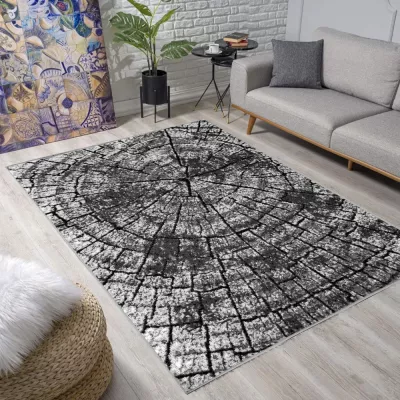 Teppich 250x350 cm LUKEN modern - grau/schwarz
