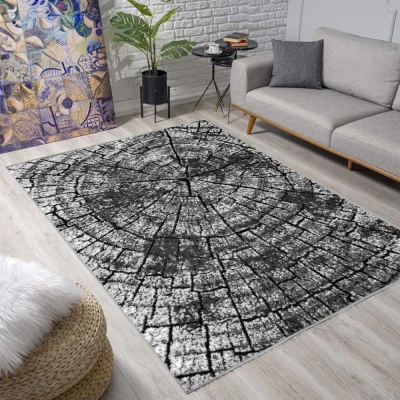 Teppich 180x250 cm LUKEN modern - grau/schwarz
