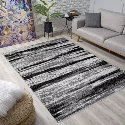 Teppich 160x220 cm LUKEN abstrakt - grau