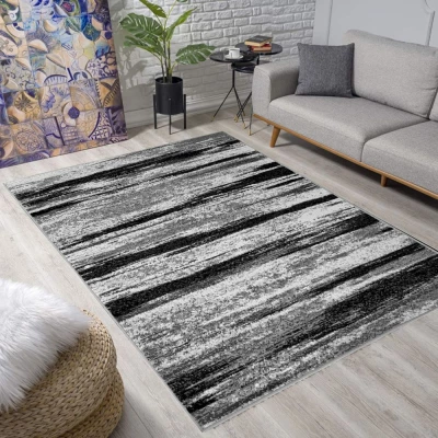 Teppich 140x190 cm LUKEN abstrakt - grau