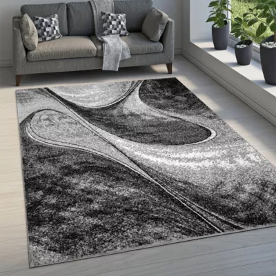 Abstrakter Stückteppich 140x190 cm LUKEN - grau