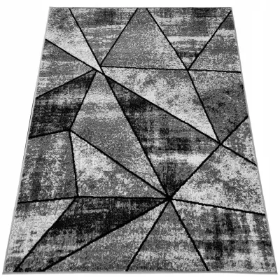 Geometrischer Kurzflor-Teppich 120x170 cm LUKEN - grau