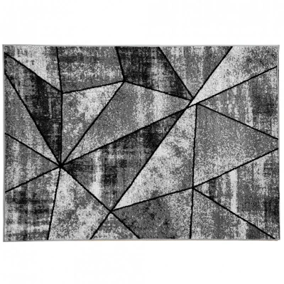 Geometrischer Kurzflor-Teppich 120x170 cm LUKEN - grau