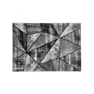 Geometrischer Kurzflor-Teppich 120x170 cm LUKEN - grau