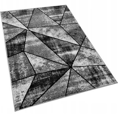 Geometrischer Kurzflor-Teppich 120x170 cm LUKEN - grau