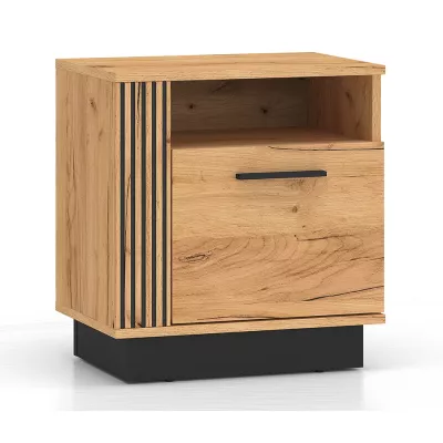MING Nachttisch - Craft Eiche Gold / Schwarz