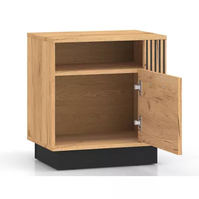 MING Nachttisch - Craft Eiche Gold / Schwarz