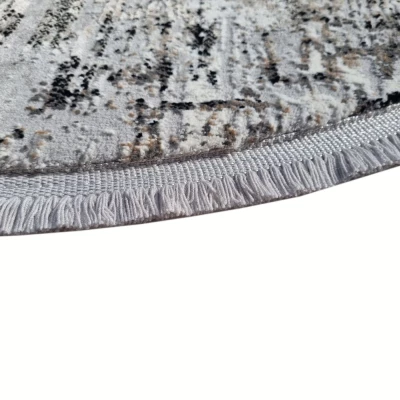 Ovaler Stückteppich 80x150 cm STEFANO - grau / schwarz
