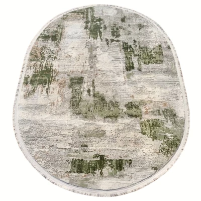 Ovaler Teppich 160x220 cm STEFANO - grün / beige