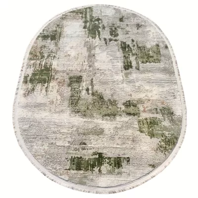 Ovaler Teppich 160x220 cm STEFANO - grün / beige