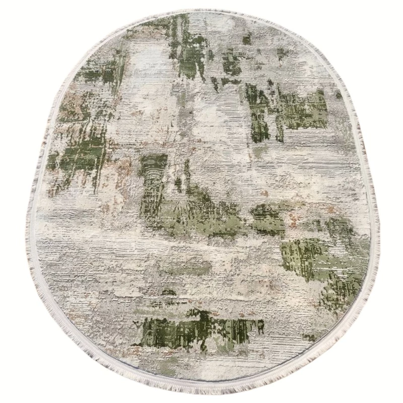 Ovaler Teppich 80x150 cm STEFANO - grün / beige