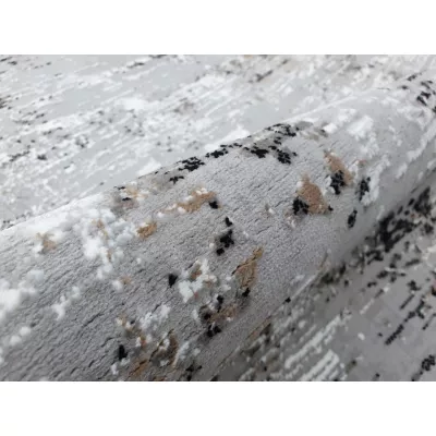 Runder Teppich 100 cm STEFANO - grau / schwarz / beige