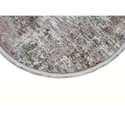 Runder Teppich 80 cm STEFANO - grau / gold