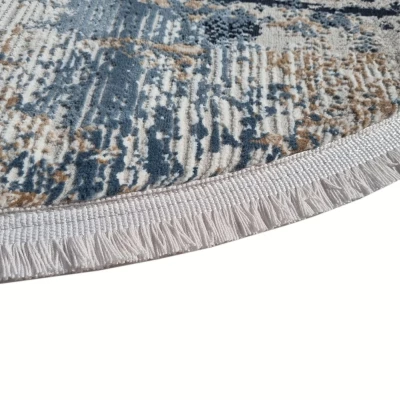 Runder Teppich 120 cm STEFANO - blau / grau