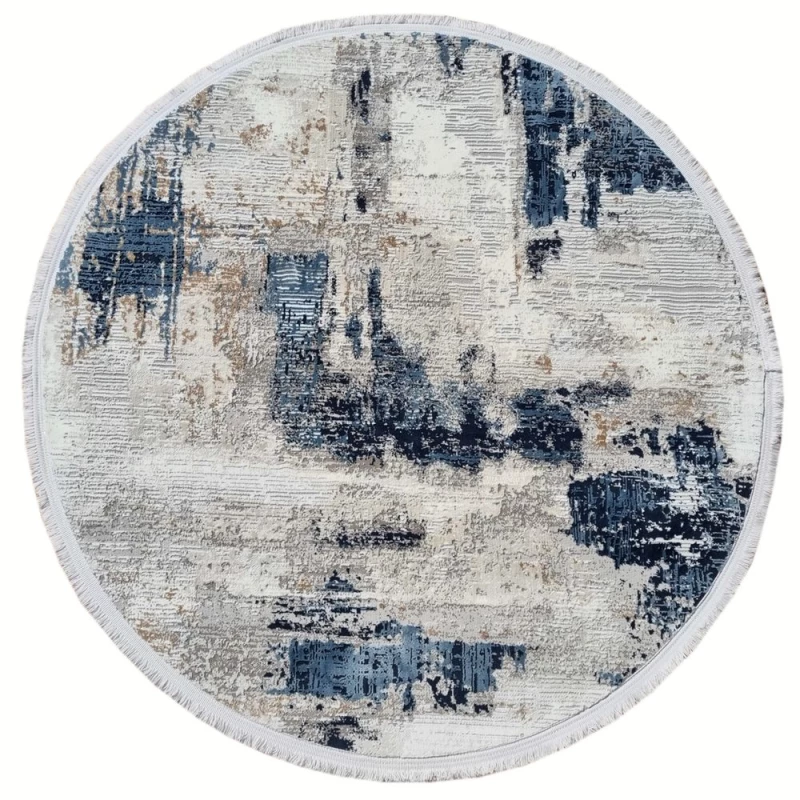 Runder Teppich 100 cm STEFANO - blau / grau