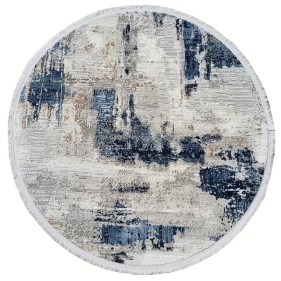 Runder Teppich 80 cm STEFANO - blau / grau