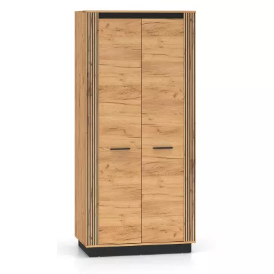 Zweitüriger Kleiderschrank 92 cm MING - Eiche Gold/Schwarz