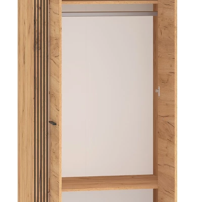 Zweitüriger Kleiderschrank 92 cm MING - Eiche Gold/Schwarz