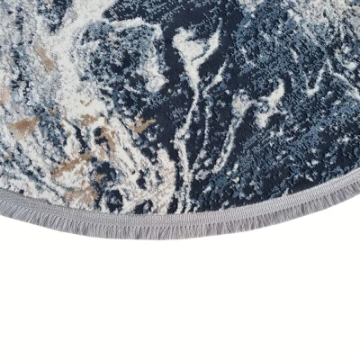 Runder Teppich 80 cm STEFANO - grau / blau
