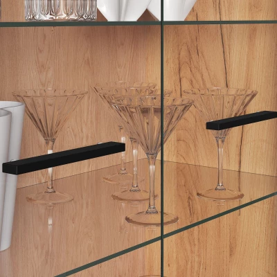 Vitrine mit Glasteil MING - Craft Eiche Gold/Schwarz