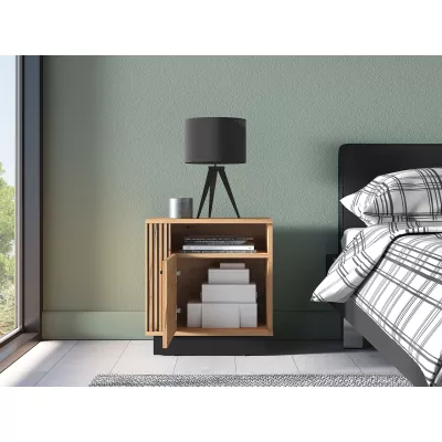 MING Nachttisch - Craft Eiche Gold / Schwarz