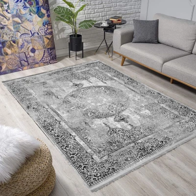 Teppich 180x260 cm STEFANO - grau / schwarz