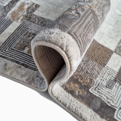 Teppich 140x190 cm STEFANO - braun / gold