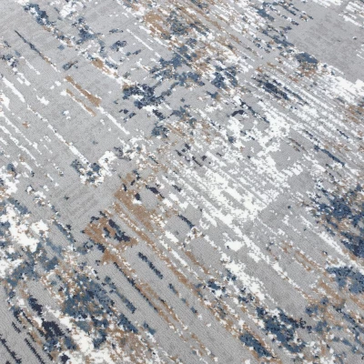 Rechteckiger Stückteppich 180x260 cm STEFANO - grau / blau / weiß