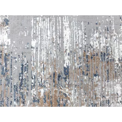 Rechteckiger Stückteppich 180x260 cm STEFANO - grau / blau / weiß