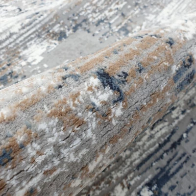 Rechteckiger Stückteppich 180x260 cm STEFANO - grau / blau / weiß