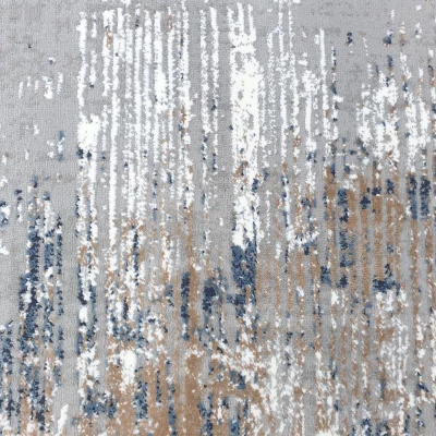 Rechteckiger Stückteppich 160x220 cm STEFANO - grau / blau / weiß