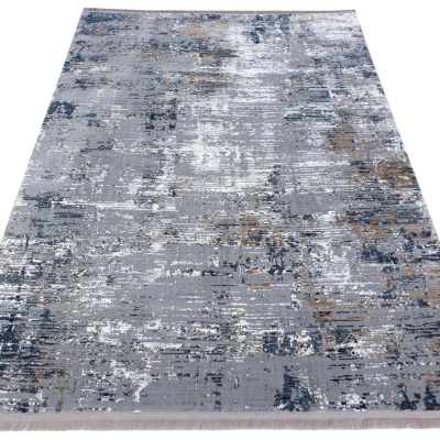 Rechteckiger Stückteppich 80x150 cm STEFANO - grau / blau / weiß