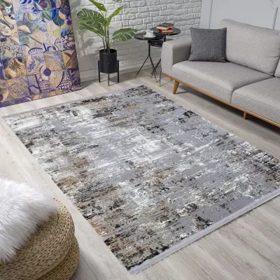 Rechteckiger Einzelteppich 200x290 cm STEFANO - grau / schwarz