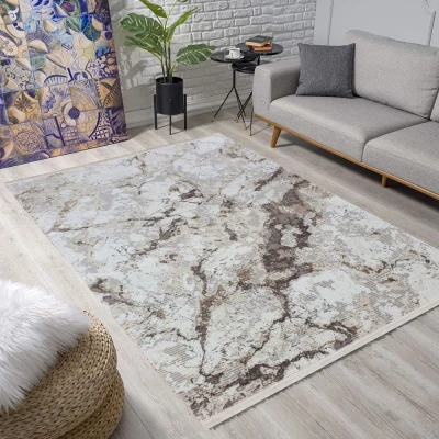 Rechteckiger Teppich 140x190 cm STEFANO - creme / gold