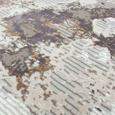 Rechteckiger Teppich 140x190 cm STEFANO - creme / gold