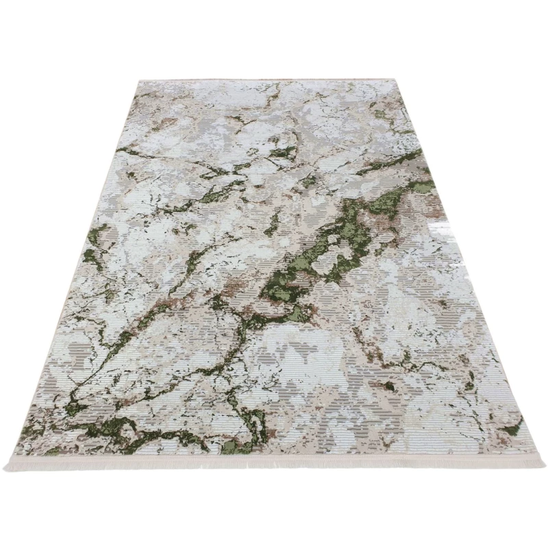 Rechteckiger Teppich 200x290 cm STEFANO - creme / grün