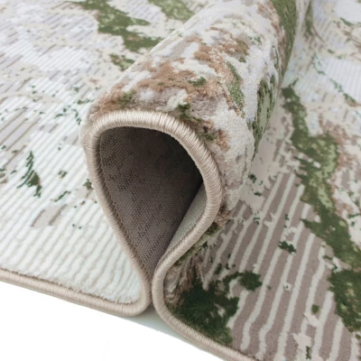 Rechteckiger Teppich 200x290 cm STEFANO - creme / grün