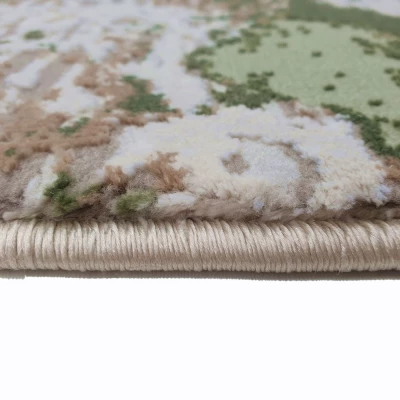 Rechteckiger Teppich 140x190 cm STEFANO - creme / grün