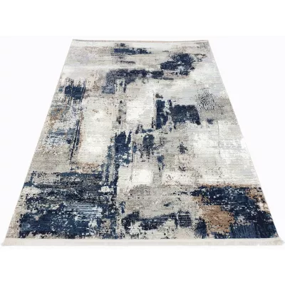 Rechteckiger Teppich 240x330 cm STEFANO - blau/grau