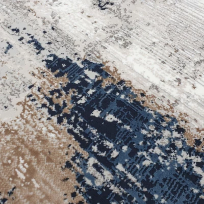 Rechteckiger Teppich 140x190 cm STEFANO - blau / grau