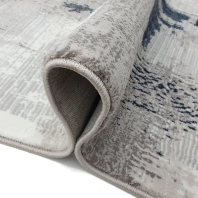 Rechteckiger Teppich 80x150 cm STEFANO - blau / grau