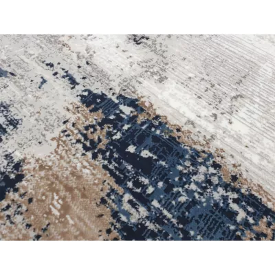 Rechteckiger Teppich 80x150 cm STEFANO - blau / grau