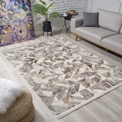 Rechteckiger Teppich 200x290 cm STEFANO - grau / gold
