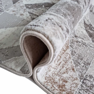 Rechteckiger Teppich 200x290 cm STEFANO - grau / gold